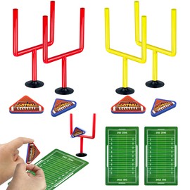 XIPEGPA 10 PCS Colors Mini Flick Football Games Mini Table Top Sports Games with Foam Footballs Goal Post and Cards Finger Toys Office Indoor Football Sports Party Favors Office Desk Toys Red Yellow