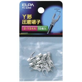 ELPA PS-82NH Y Terminal Wire Crimp Terminal 0.6 inch (15.4 mm) Pack of 15