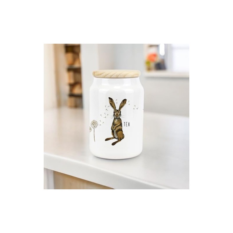 Purely Home Hares & Dandelions Ceramic Decaf Coffee Storage Canister