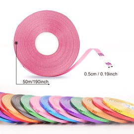 50m x 2 Rolls Shiny Red Ribbon for Balloons Curling Ribbon Red Balloons Ribbon, Balloons String Decoration Ribbon for Gift Wrapping Christmas Birthday Crafts Wedding Party Ribbon Red 5mm
