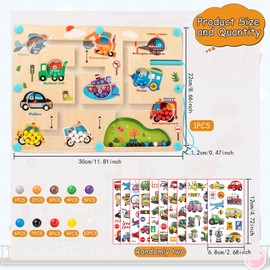 Magnetic Game Labyrinth from 2 3 4 5 6 Years, Montessori Toy, Gifts from 2 Years, Labyrinth Game for Children, Toy from 2 3 4 5 6 Years, Sorting Game from 2 Years, Magnetic Game (Traffic)
