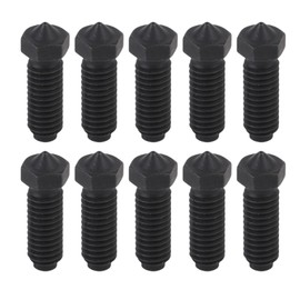 Asixxsix 10 Pcs Hardened Steel Nozzle, 0.4mm / 0.2mm Barss Nozzles Kit for 3D Printer Accessories Extruder Hotend for Anycubic Kobra 3, Kobra 3 Combo, Kobra S1, Kobra S1 Combo (0.4mm)