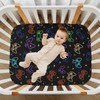 CaTaKu Mini Crib Sheets Fitted for Girls Boys Color Black