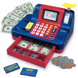 Learning Resources Pretend & Play Teaching Cash Register - Math Games, Shopping Grocery Store Playset, Fine Motor Skills, Gifts For Boys and Girls