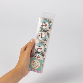 100pcs of Christmas Cupcake Cases with Cute Penguin Printed Design Mini Paper Muffin Cases for Baking