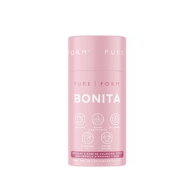Pure Form Bonita - Cápsulas a base de Colágeno Hidrolizado Tipo 1 y 3 | Adicionadas con Ácido Hialurónico, Zinc y Vitaminas A, B5, C, E, D3 y Biotina | 90 cápsulas de 800 mg | 45 porciones