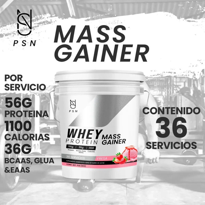 Whey Protein Mass Gainer Psn Suplemento Polvo Fresa