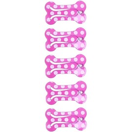 5 Pcs Dog Hair Clips Mini Bone Snap Dog Barrette Small Snap Hair Clips Pet Hair Barrettes Pet Hairpin Dog Hair Accessories Pet Supplies (Rose Red)