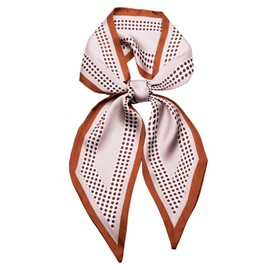 QIUTIMIY Silk Like Scarf for Women Neck Scarf Belt, Satin Scarf for Hair Tie Fashion Purse Scarf for Handbags Accessories Charm(Dots Orange)