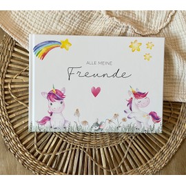Freundebuch | Freundschaftsbuch Kindergarten, Schule | Erinnerungsbuch Kinder (Freundebuch Einhorn)