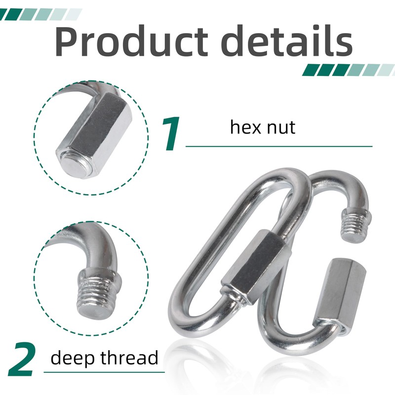 100 pcs Chain Link,1/4 Inch Link Chains,Heavy Duty Chain Quick