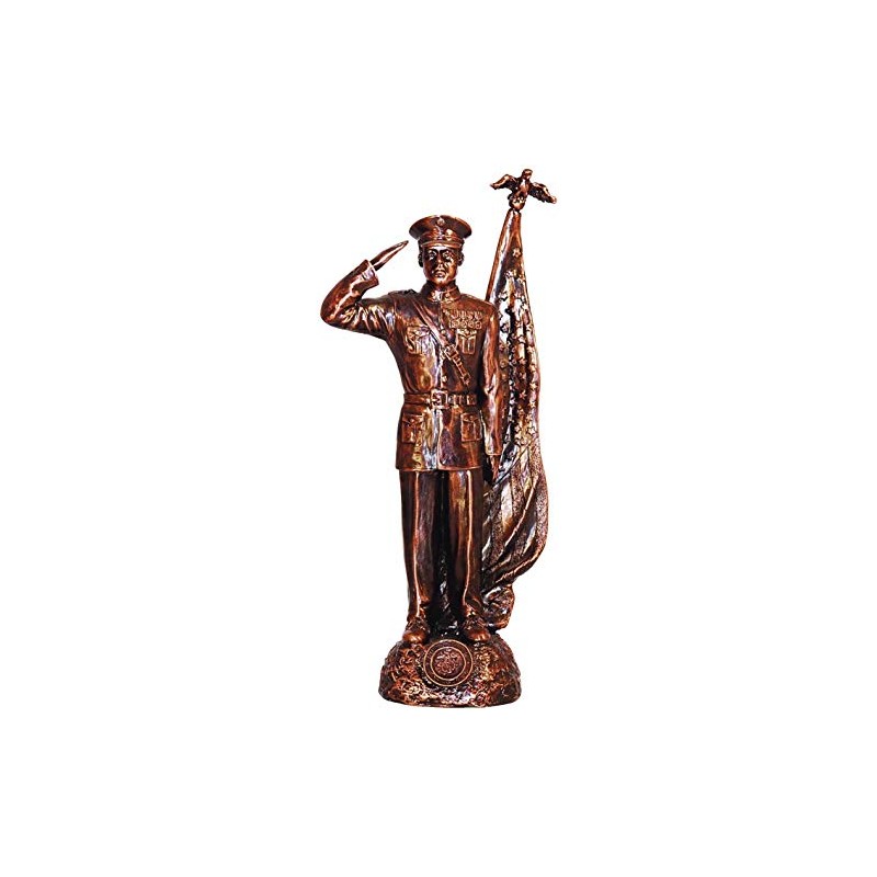 11" Bronze Male Marine Corps Figurine