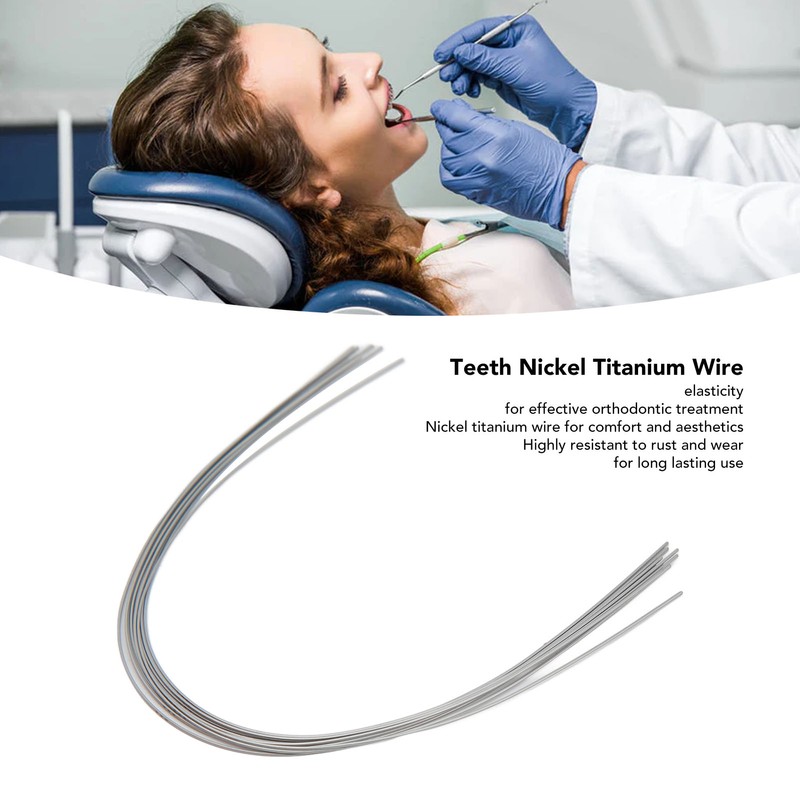 50pcs Teeth Nickel Titanium Wire Square Elasticity Medical Metal Orthodontics