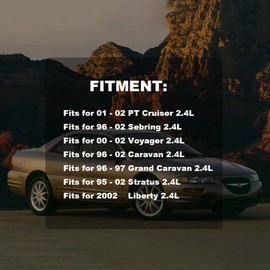 2.4 Timing Belt Kit Fits for Chrysler Cirrus PT Cruiser Sebring Voyager Dodge Caravan Stratus Plymouth Breeze 95-02 AWK1248 TBK265 WPK41006A TWPDG03 GTKWP265A TCKWP265B