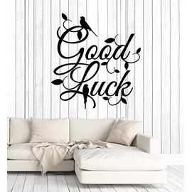 Vinyl Wall Decal Good Luck Lettering Living Room Interior Stickers Mural Large Decor (g6255) Black