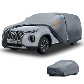 Waterproof Hyundai Palisade(2018-2025) Car Cover with Breathable Vents, [2025 Upgrade] Premium Covers with Cotton Liner and Zipper Door, Sun Rain Snow Dust Uv Protection.(Gift with Towel)
