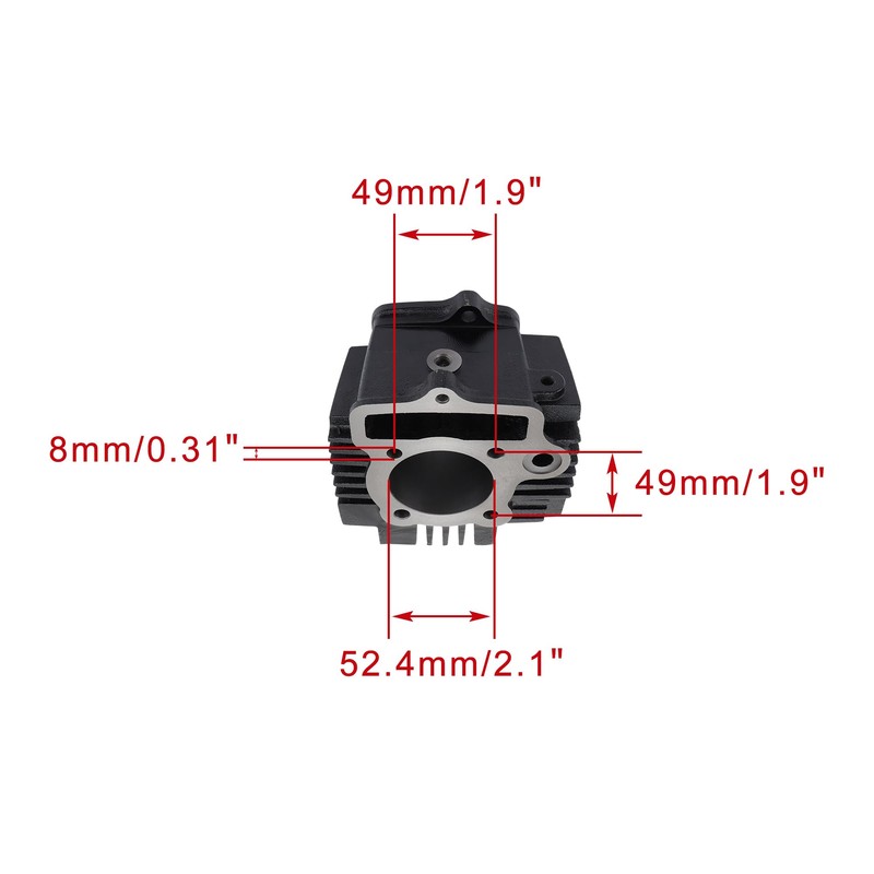 WOOSTAR 52.4mm Big Bore Cylinder and Head 66mm Valves Assembly