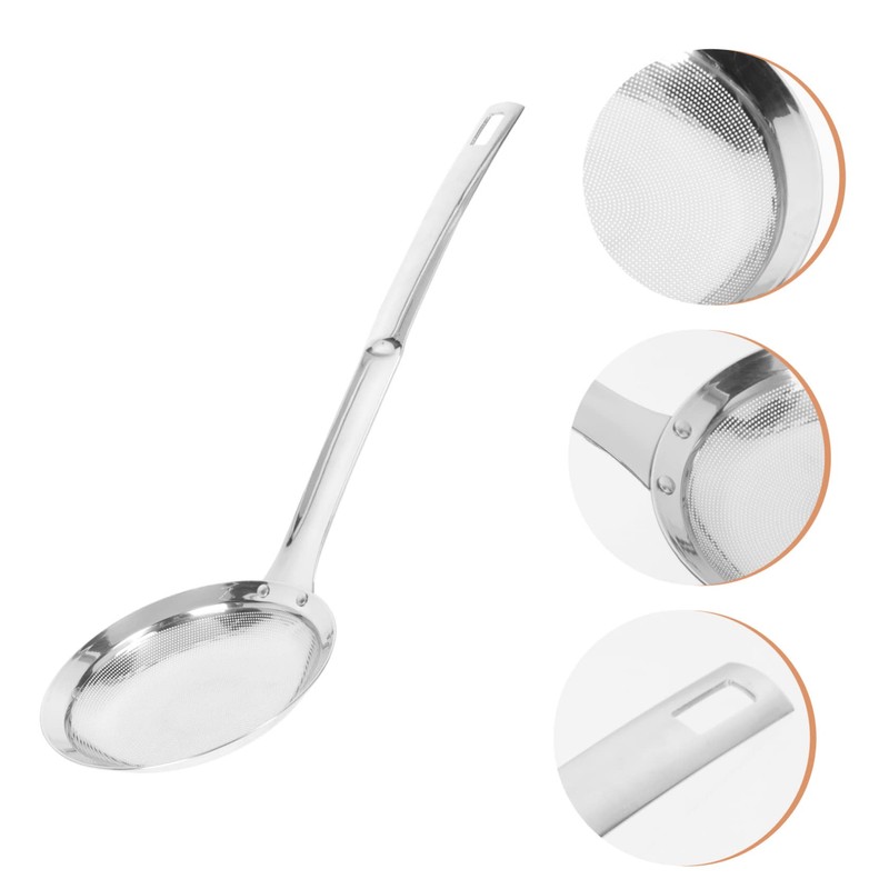 BIUDECO 1pc Stainless Steel Filter Spoon Oil Strainer for Kitchen