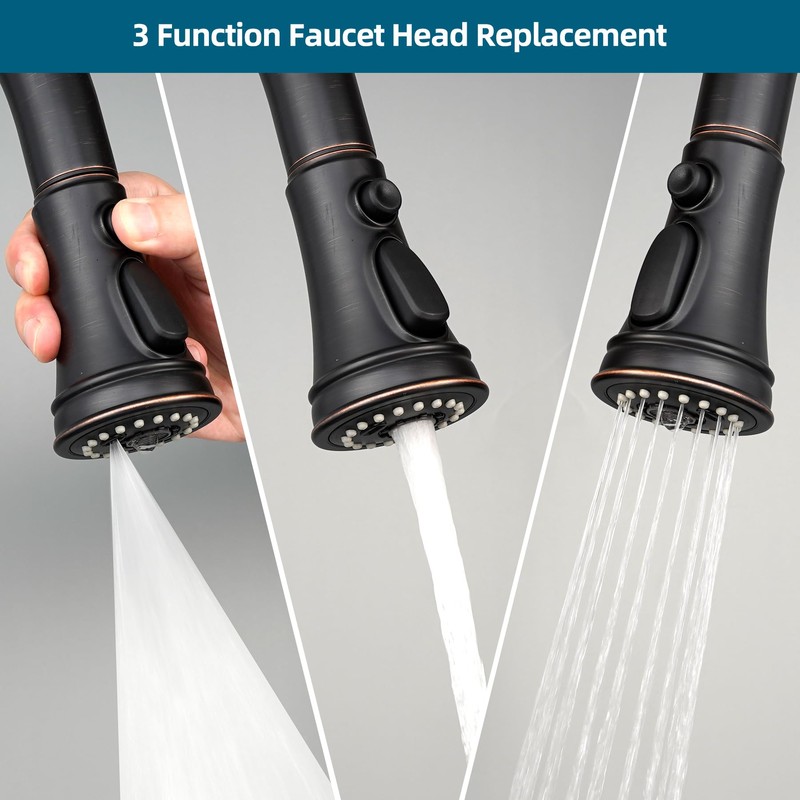 Hygie Rinse Pull Down Kitchen Faucet Sprayer Head 3 Function