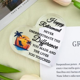 Acrylic Happy Retirement Plaque Retired Gifts for Men Women Funny Retirement Gifts for Teacher Nurse Doctor Coworkers Never Underestimate the Difference You Made Retired Police Officer Gift