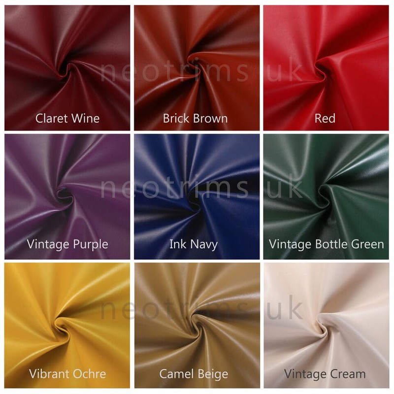 Faux Leather Fabric Smooth Vinyl Leatherette Light Upholstery Crafts Material,16