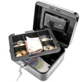 PrixPrime - Transportabler Tresor zur Aufbewahrung von Banknoten und Münzen von 198x158x88mm