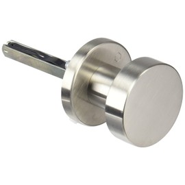 HOPPE Tür-Knauf auf Runder Rosette | Zylinderform | Edelstahl matt | Fix-Knopf | 1 Stück