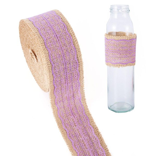 Handship 10 Yards Burlap Ribbon Roll, 2-1/4 inch Medium Orchid