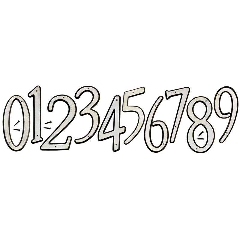 Hy-Ko 4” Classic Black Reflective Plastic House Number, Modern Raised