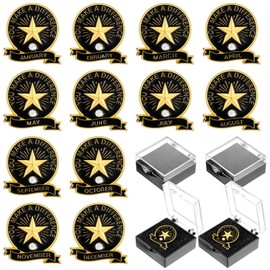 Canlierr 12 Set Employee of The Month Lapel Pin with Clear Plastic Gift Box Staff Recognition Appreciate Pin for Excellence in Service and Award Staff Team Gift (You Make A Difference)
