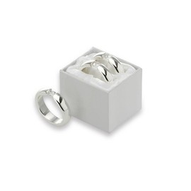 Set of 2 Silver Stainless Steel Diamond Napkin Rings for Fabric Napkin Rings Diameter 4.5 cm