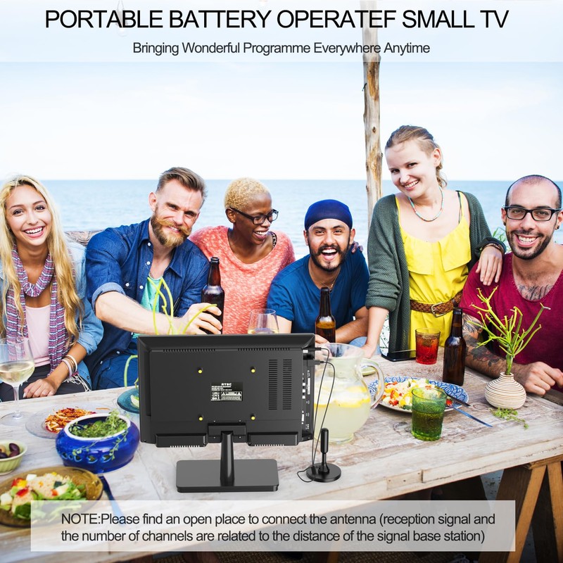 Feihe 14 inch Small Flat Screen Kitchen TV with ATSC