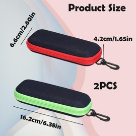 ZesNxj Pack of 2 Portable Glasses Case, Glasses Case with Zip for Sunglasses and Everyday Glasses, Ideal for Travel and On the go, Protects Against Scratches and Dust