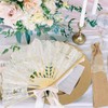 iZoeL Hand Fan Lace White Fan Wedding Fan Bridal Fan
