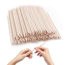 450 Pcs Orange Wood Sticks for Nails, 4.5 Inch Orangewood Nail Swatch Sticks, Wooden Cuticle Pusher Sticks Tools for Manicure & Pedicure, Double Sided, Skin-Safe (450p)