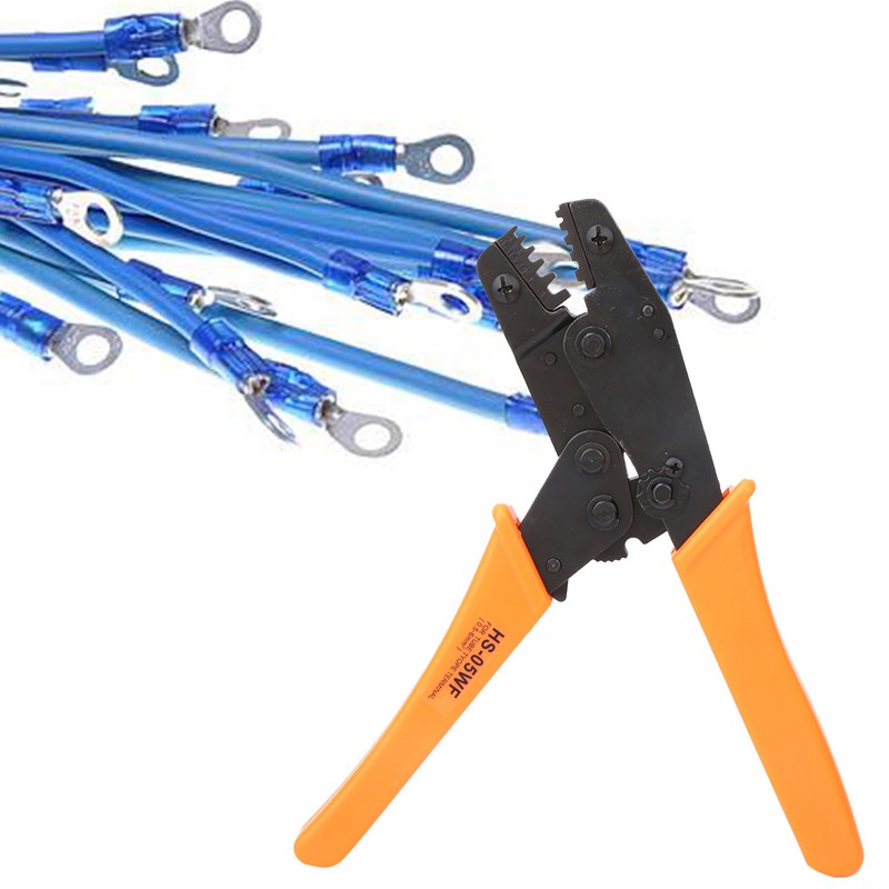 Ratchet Crimp Pliers Orange Handle Cable Crimping Hand Tool 0.5-6mm