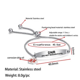 NanMuc Medical Alert PACEMAKER Bracelet for Women Men Emergency First Aid Health Alert Engraved Adjustable Stainless Steel Chain Bracelets