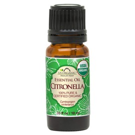 Aceite esencial de citronela 100% puro orgánico de Estados Unidos, certificado orgánico USDA, citronela, 10 ml / .33 Fl Oz