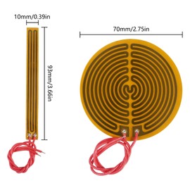 20PCS Film Heater Plate Adhesive Pad 12V 12W 12V 13W,PI Heating Elements Film with Cord(12V 12W+12V 13W)