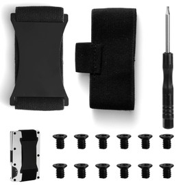 Wallet Elastic Band Replacement, Minimalist Wallet Repair Kit Including Screws and Screwdriver Black Elastic Cash Strap Replacement for Men