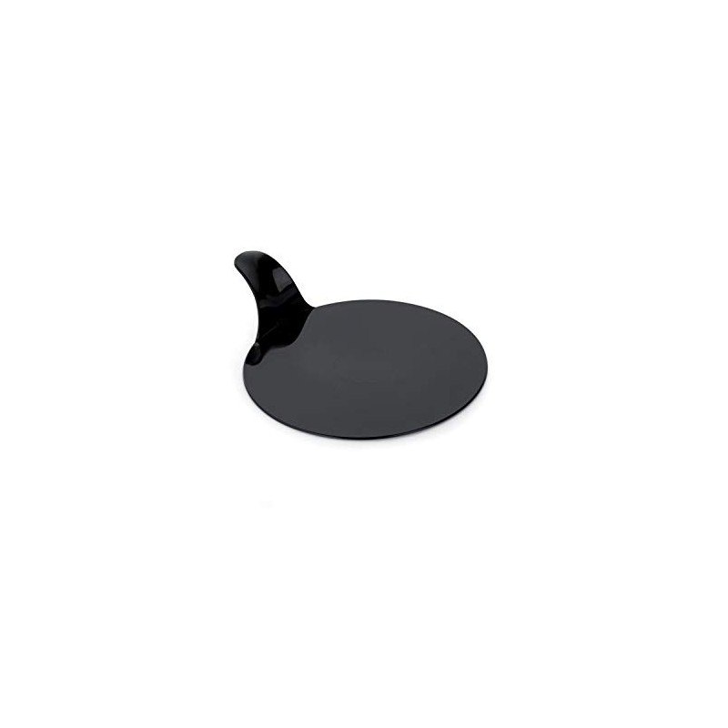 Pavoni Single-Portion Round Black Plastic Tray 3-1/8 Inch Diameter -