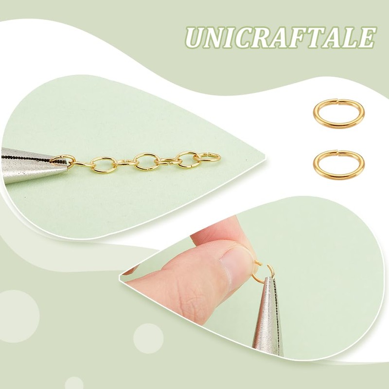UNICRAFTALE Pack of 100 304 Stainless Steel Open Jump Rings