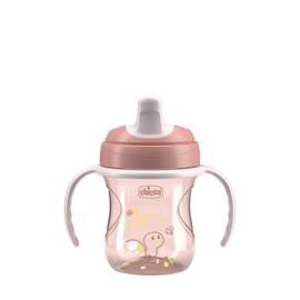 Chicco Vaso de Entrenamiento Training Cup 6M+ Anti Derrames Pico Ergonómico Asas Desmontables Rosa
