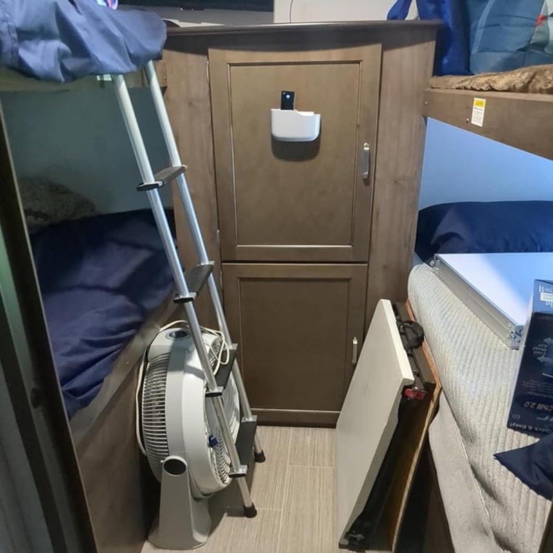 OUTPRIZE 57" RV Bunk Ladder, 4 Step Integrated Aluminum Camper