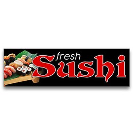Fresh Sushi Vinyl Banner 10 Feet Wide by 3 Feet Tall