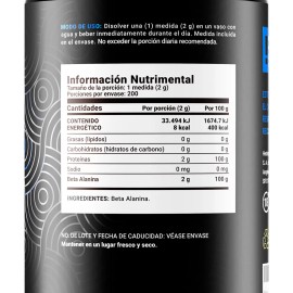 Beta Alanina D 400gr Con 200 Servicios. Beta Alanine B Life