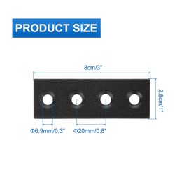 sourcing map Barn Door Hardware Track Connector Sliding Barn Door Splicing Plate Fastener for Sliding Barn Door Track, TV Wall Hanger, Closet Door, Black