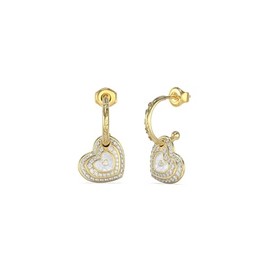 Guess AMAMI Jube04019JWYGWHT/U Boucles d'oreilles en Acier Inoxydable Pour Femme Doré, Unitalla, Acier inoxidable, Pas de gemme
