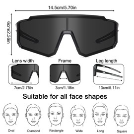 Fast Glasses Cycling Glasses Men Women Polarised Sports Glasses Sunglasses UV400 Protection Running Glasses Cycling Glasses for MTB Running Road Bike Bicycle Ski Fishing Golf Rave Outdoor Activities