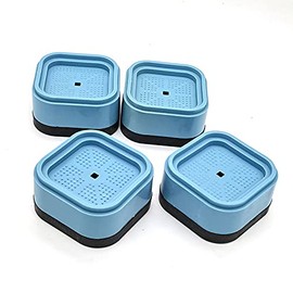 Conqor Parts Anti Vibration Walking Slip Noise Shock Reducing Rubber Grip Washing Machine Washer Dryer Support Stabilizer Absorbing Mat and Floor Protector Feet Pads Pedestals Fit All Machines (4 PCS)